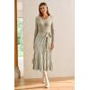 image:imageArachampCloz Womens Wool Blend Tie Waist Pleated Fall Sweater Dress 2025Khakiwhite Stripe