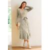 image:imageArachampCloz Womens Wool Blend Tie Waist Pleated Fall Sweater Dress 2025Khakiwhite Stripe