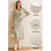 image:imageArachampCloz Womens Wool Blend Tie Waist Pleated Fall Sweater Dress 2025Khakiwhite Stripe