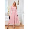 image:imageArachampCloz Womens Wool Blend Tie Waist Pleated Fall Sweater Dress 2025Pink