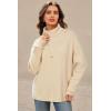 image:imageArachampCloz Womens Wool Blend Turtleneck Fall Winter Casual Ribbed Oversized Sweater Tops 2026Apricot
