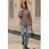 image:imageArachampCloz Womens Wool Blend Turtleneck Fall Winter Casual Ribbed Oversized Sweater Tops 2026Khaki