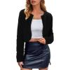 image:imageArachampCloz Womens Fleece Cropped Jacket Faux Fur Outerwear 2026Black