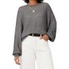 image:imageArachampCloz Womens Wool Blend Crewneck Fall Trendy Oversized Waffle Sweaters 2025Gray
