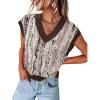image:imageArachampCloz Womens Wool Blend Fall Printed Cute Trendy Sweater Vests 2025Brown