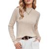 image:imageArachampCloz Womens Wool Blend Fall Sweaters Mock Neck Business Casual OutfitsAapricot