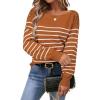 image:imageArachampCloz Womens Wool Blend Striped Boat Neck Fall Dressy Casual Sweater Tops 2025Orange and White