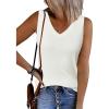 image:imageArachampCloz Womens Wool Blend Sweaters Non See Through Double VNeck AllSeason Tank 2026Offwhite