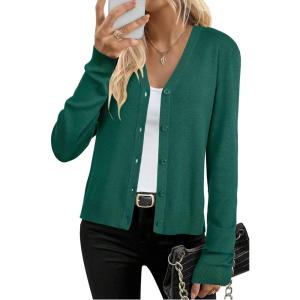 image:imageArachampCloz Womens Wool Blend Business Casual Cardigan Sweaters TopsDark Green
