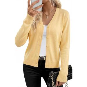 image:imageArachampCloz Womens Wool Blend Business Casual Cardigan Sweaters TopsYellow