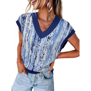 image:imageArachampCloz Womens Wool Blend Fall Printed Cute Trendy Sweater Vests 2025Blue