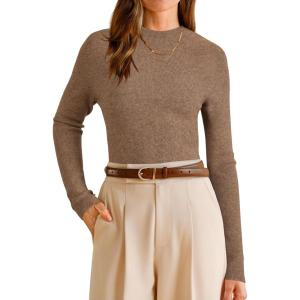 image:imageArachampCloz Womens Wool Blend Fall Seamless Rip Resistant Warm Layered Tops Business Casual SweatersAcoffee