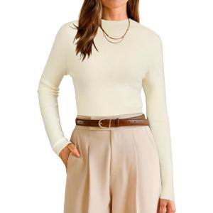 image:imageArachampCloz Womens Wool Blend Fall Seamless Rip Resistant Warm Layered Tops Business Casual SweatersOffwhite