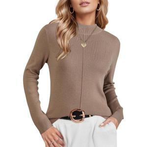 image:imageArachampCloz Womens Wool Blend Fall Sweaters Mock Neck Business Casual OutfitsCamel