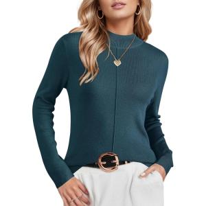 image:imageArachampCloz Womens Wool Blend Fall Sweaters Mock Neck Business Casual OutfitsDark Green