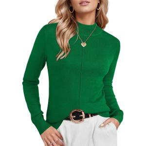 image:imageArachampCloz Womens Wool Blend Fall Sweaters Mock Neck Business Casual OutfitsGreen