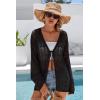 image:imageArachampCloz Womens Linen Blend Crochet Cardigans Summer Lightweight Hollow Out Beach Vacation Outfits Trendy 2026Black