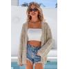 image:imageArachampCloz Womens Linen Blend Crochet Cardigans Summer Lightweight Hollow Out Beach Vacation Outfits Trendy 2026Khaki