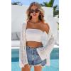 image:imageArachampCloz Womens Linen Blend Crochet Cardigans Summer Lightweight Hollow Out Beach Vacation Outfits Trendy 2026White