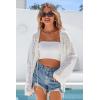image:imageArachampCloz Womens Linen Blend Crochet Cardigans Summer Lightweight Hollow Out Beach Vacation Outfits Trendy 2026White