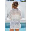 image:imageArachampCloz Womens Linen Blend Crochet Cardigans Summer Lightweight Hollow Out Beach Vacation Outfits Trendy 2026White