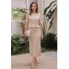 image:imageArachampCloz Womens Wool Blend Sweater 2 Piece Sets Business Casual Short Sleeve Top Midi Dress OutfitsApricot