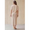image:imageArachampCloz Womens Wool Blend Sweater 2 Piece Sets Business Casual Short Sleeve Top Midi Dress OutfitsApricot