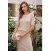 image:imageArachampCloz Womens Wool Blend Sweater 2 Piece Sets Business Casual Short Sleeve Top Midi Dress OutfitsApricot