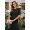 image:imageArachampCloz Womens Wool Blend Sweater 2 Piece Sets Business Casual Short Sleeve Top Midi Dress OutfitsBlack