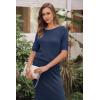 image:imageArachampCloz Womens Wool Blend Sweater 2 Piece Sets Business Casual Short Sleeve Top Midi Dress OutfitsNavy