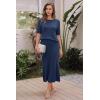 image:imageArachampCloz Womens Wool Blend Sweater 2 Piece Sets Business Casual Short Sleeve Top Midi Dress OutfitsNavy