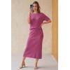 image:imageArachampCloz Womens Wool Blend Sweater 2 Piece Sets Business Casual Short Sleeve Top Midi Dress OutfitsRose Red