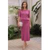 image:imageArachampCloz Womens Wool Blend Sweater 2 Piece Sets Business Casual Short Sleeve Top Midi Dress OutfitsRose Red