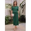 image:imageArachampCloz Womens Wool Blend Sweater 2 Piece Sets Business Casual Short Sleeve Top Midi Dress OutfitsTeal