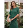 image:imageArachampCloz Womens Wool Blend Sweater 2 Piece Sets Business Casual Short Sleeve Top Midi Dress OutfitsTeal