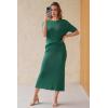 image:imageArachampCloz Womens Wool Blend Sweater 2 Piece Sets Business Casual Short Sleeve Top Midi Dress OutfitsTeal