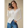 image:imageArachampCloz Womens 100 Cotton Lace Button Going Out Slim Fitted Cardigan Sweater 2026Beige