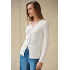 image:imageArachampCloz Womens 100 Cotton Lace Button Going Out Slim Fitted Cardigan Sweater 2026Beige