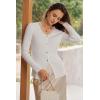 image:imageArachampCloz Womens 100 Cotton Lace Button Going Out Slim Fitted Cardigan Sweater 2026Beige