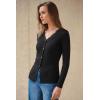image:imageArachampCloz Womens 100 Cotton Lace Button Going Out Slim Fitted Cardigan Sweater 2026Black