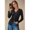 image:imageArachampCloz Womens 100 Cotton Lace Button Going Out Slim Fitted Cardigan Sweater 2026Black