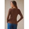 image:imageArachampCloz Womens 100 Cotton Lace Button Going Out Slim Fitted Cardigan Sweater 2026Brown