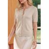 image:imageArachampCloz Womens Lightweight Short Sleeve Business Casual Cropped Cardigan TopsAapricot