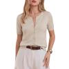image:imageArachampCloz Womens Lightweight Short Sleeve Business Casual Cropped Cardigan TopsAapricot