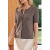 image:imageArachampCloz Womens Lightweight Short Sleeve Business Casual Cropped Cardigan TopsAcoffee