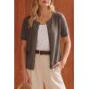 image:imageArachampCloz Womens Lightweight Short Sleeve Business Casual Cropped Cardigan TopsAcoffee