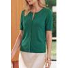 image:imageArachampCloz Womens Lightweight Short Sleeve Business Casual Cropped Cardigan TopsAteal