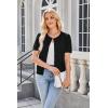 image:imageArachampCloz Womens Lightweight Short Sleeve Business Casual Cropped Cardigan TopsBlack