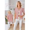 image:imageArachampCloz Womens Lightweight Short Sleeve Business Casual Cropped Cardigan TopsDusty Pink