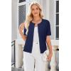 image:imageArachampCloz Womens Lightweight Short Sleeve Business Casual Cropped Cardigan TopsLight Navy